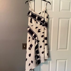 Banana republic white and blue spaghetti strap midi dress.